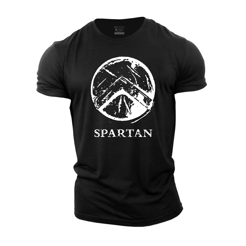 Cotton Spartan Shield Graphic Gym T-shirts