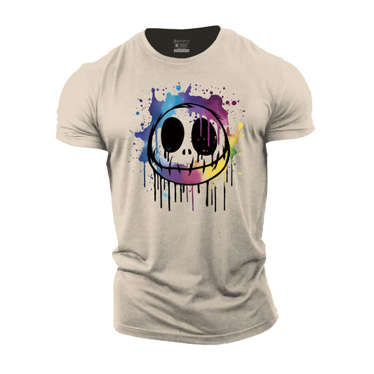 Cotton Evil Smiley Graphic Men's T-shirts