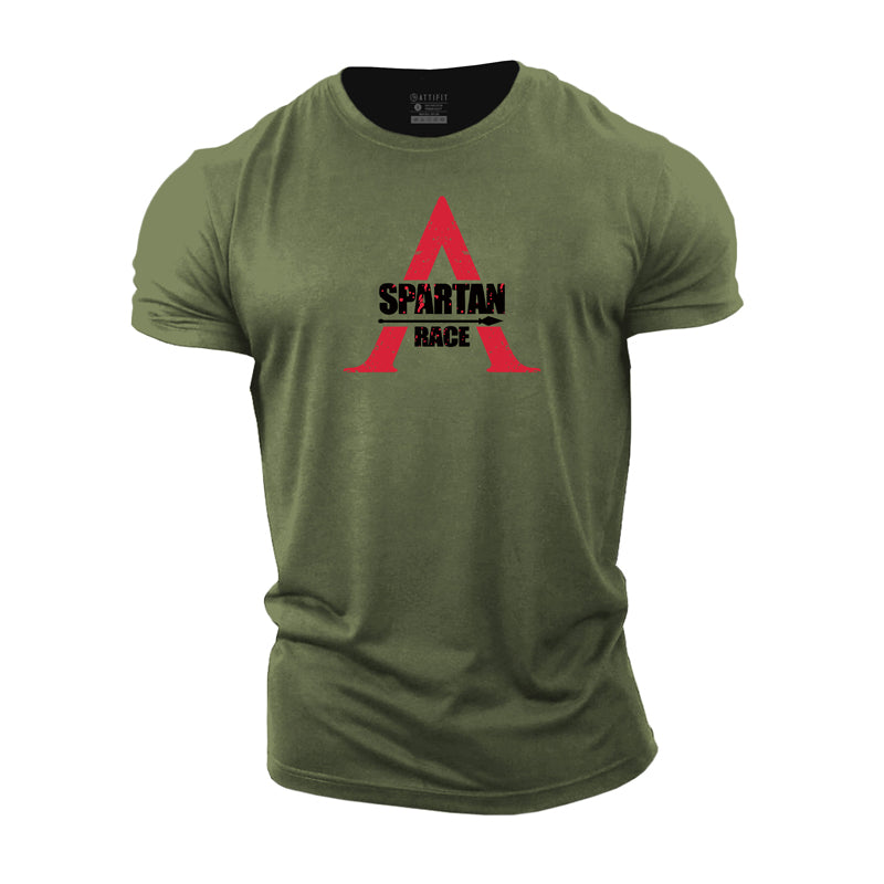 Cotton Spartan Race Graphic Men's T-shirts