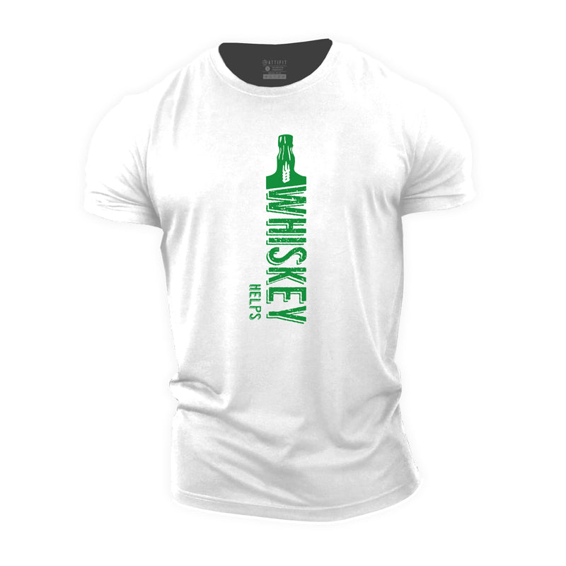 Cotton Whiskey Helps St.Patrick's Day Graphic Men's T-shirts