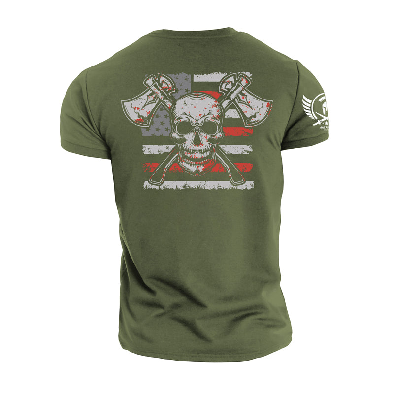 Cotton Skull Axe Spartan Warrior T-shirts – Bluvap