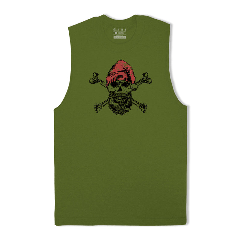 Cotton Christmas Skull Men's Tank Top