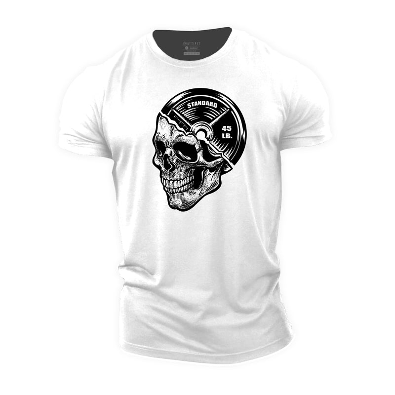 Dumbbell Skull Cotton T-Shirt