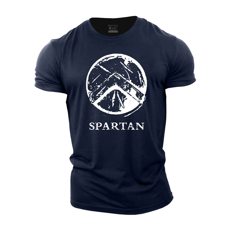 Cotton Spartan Shield Graphic Gym T-shirts