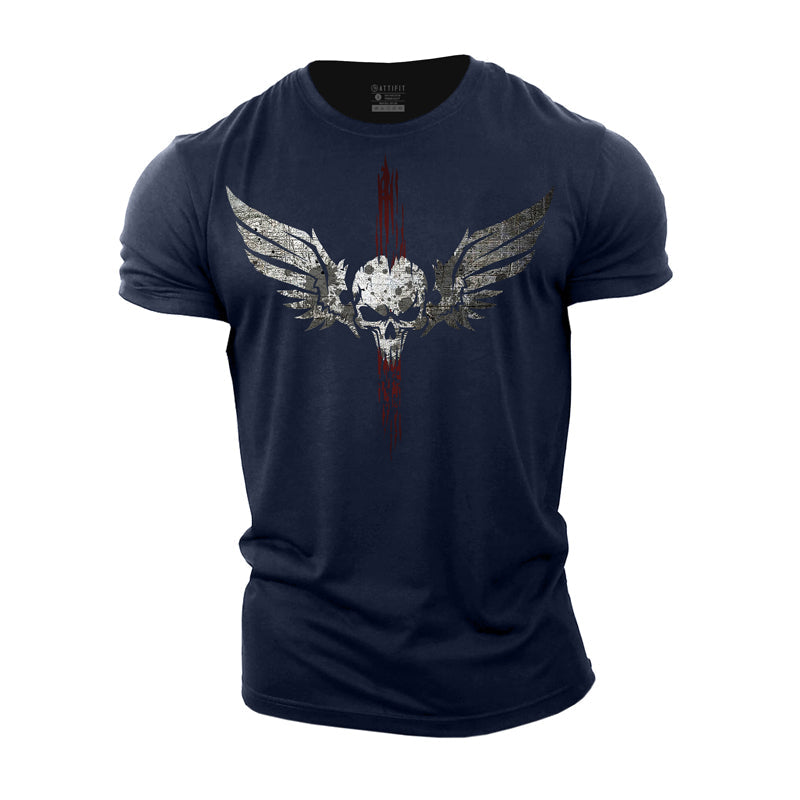 Skeleton Wings Cotton T-Shirt