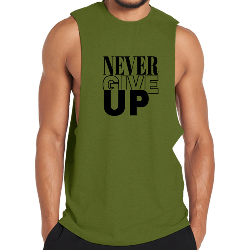 Cotton Never Give Up Men's Tank Top