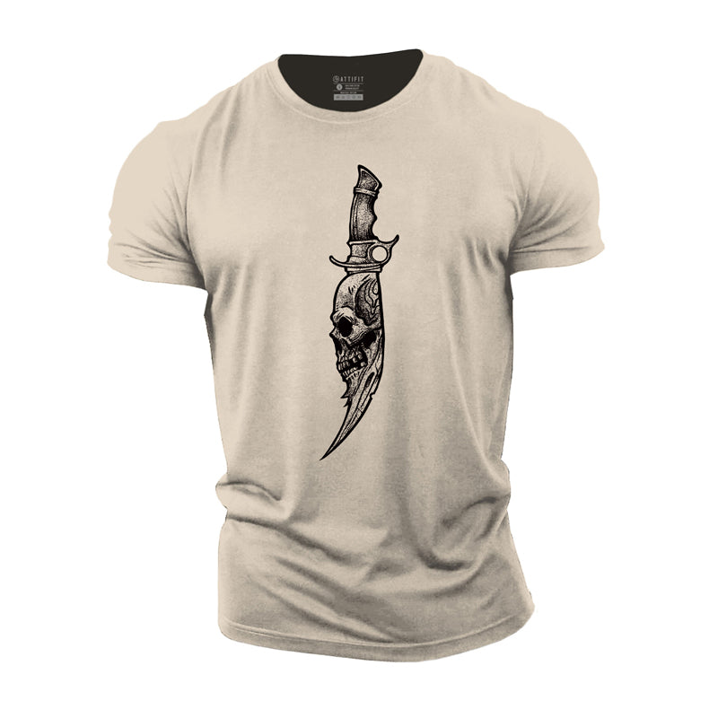 Skull Knife Cotton T-Shirt