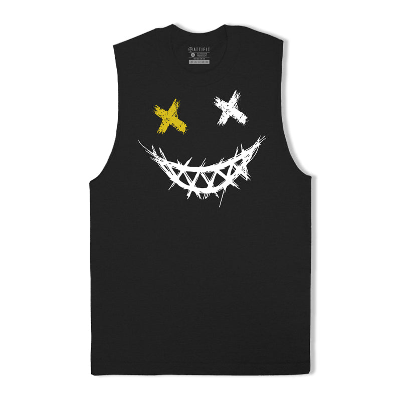 Cotton Evil Smiley Face Tank Top