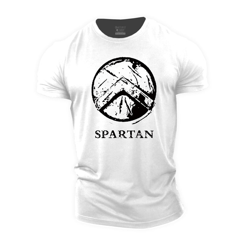 Cotton Spartan Shield Graphic Gym T-shirts