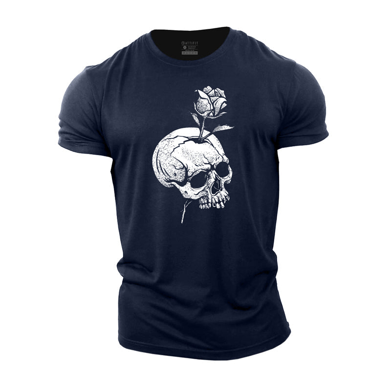 Skull Rose Cotton T-Shirt