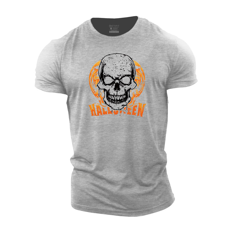 Halloween Skull Cotton T-Shirt