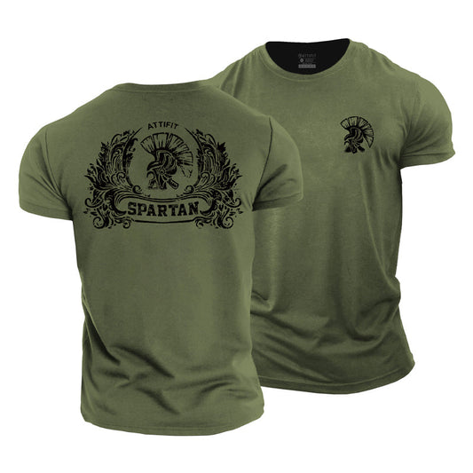 Cotton Spartan Warrior Graphic Fitness T-shirts