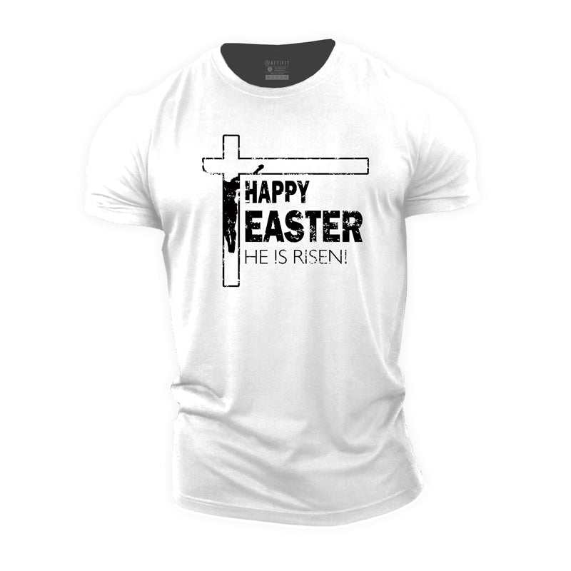 Cotton Happy Easter Graphic Men's T-shirts