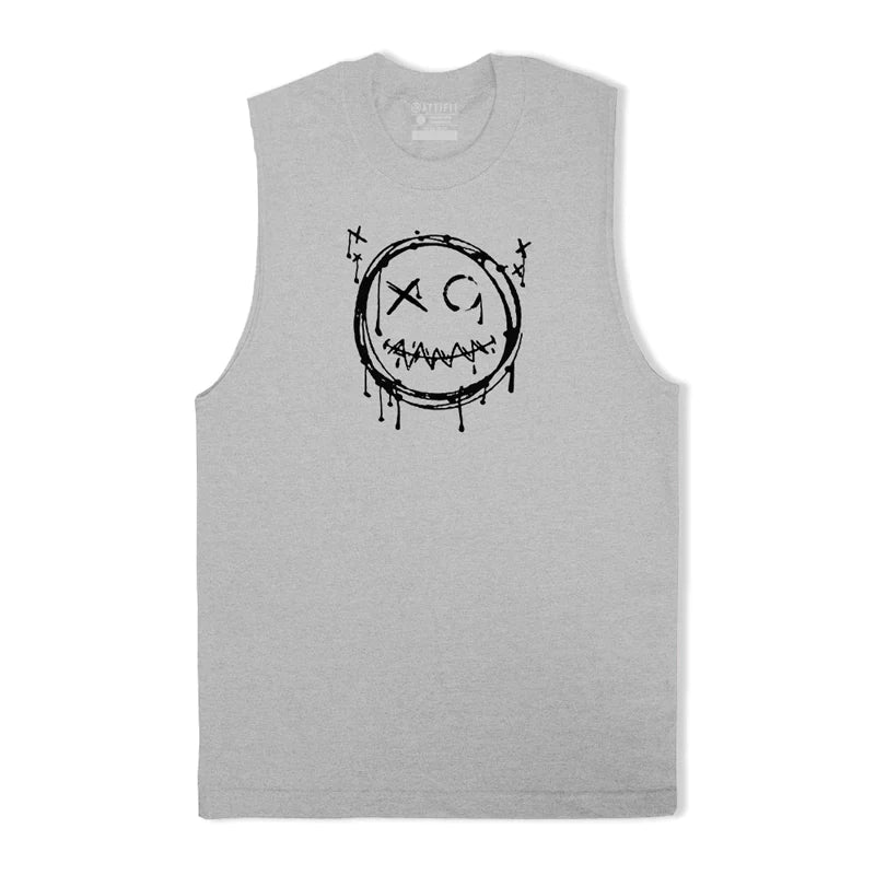 Cotton Funny Smile Graphic Men's Tank Top