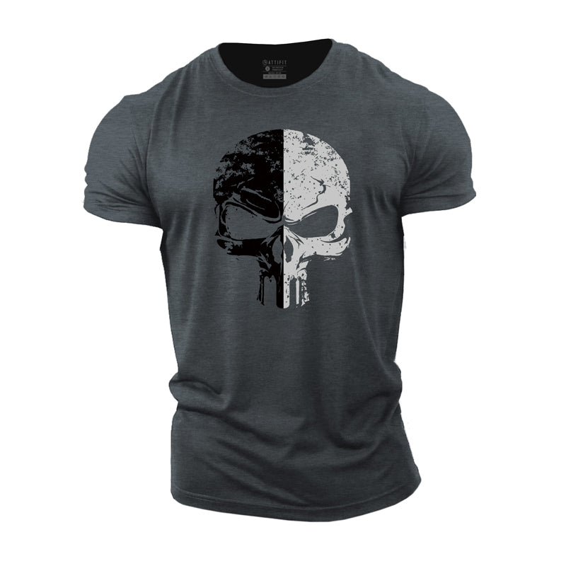 Cotton Skull Graphic Men's Fitness T-shirts