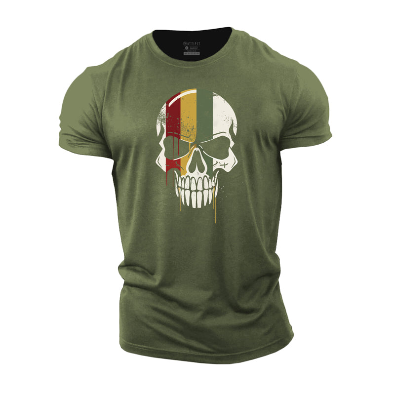 Multicolor Skull Cotton T-Shirt