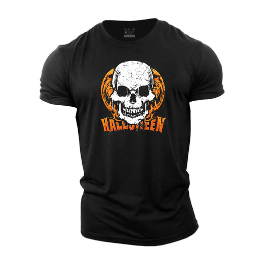 Halloween Skull Cotton T-Shirt