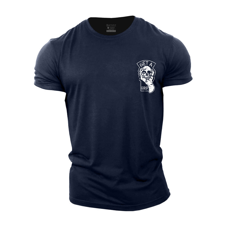 Cotton Get A Grip Graphic Men's T-shirts