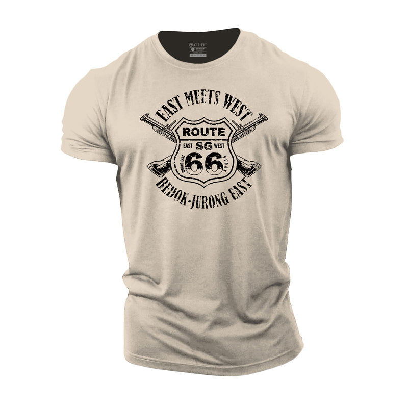 Cotton Route 66 Graphic Men's T-shirts