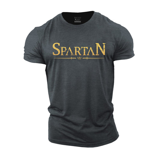 Cotton Golden Spartan Graphic Men's T-shirts