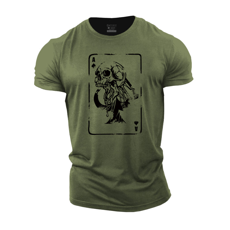 Cotton The Ace Of Spades Graphic Men's T-shirts