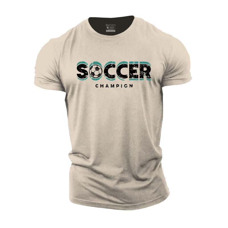 Cotton Soccer Graphic Men's T-shirts