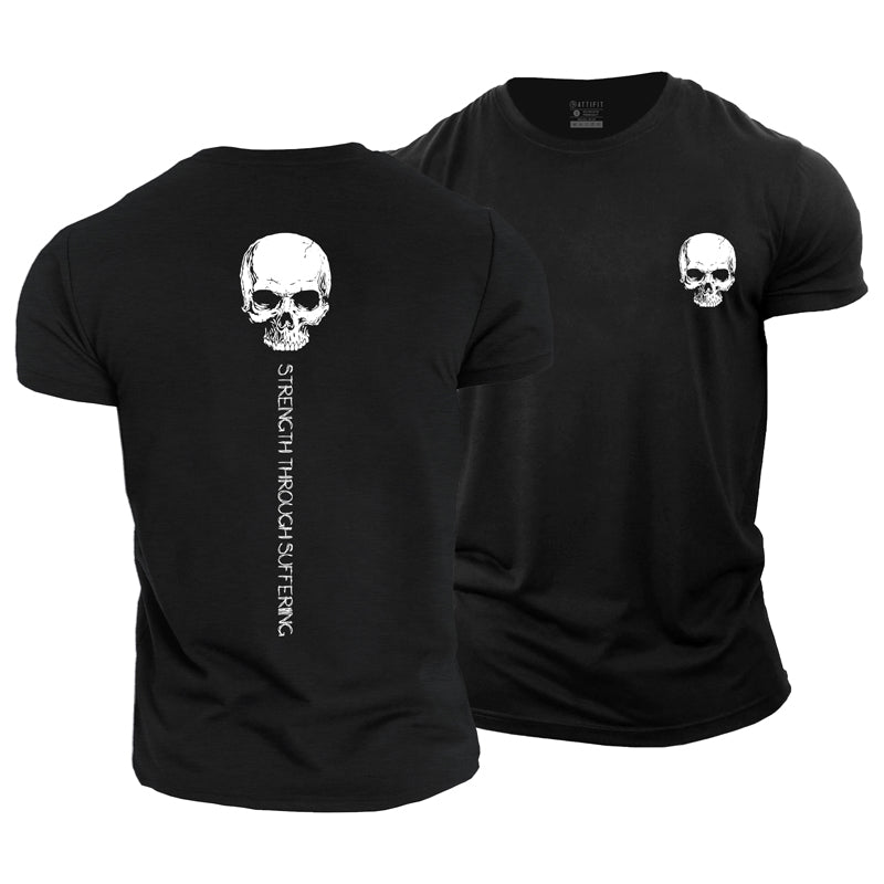 Strength Skull Cotton T-Shirt