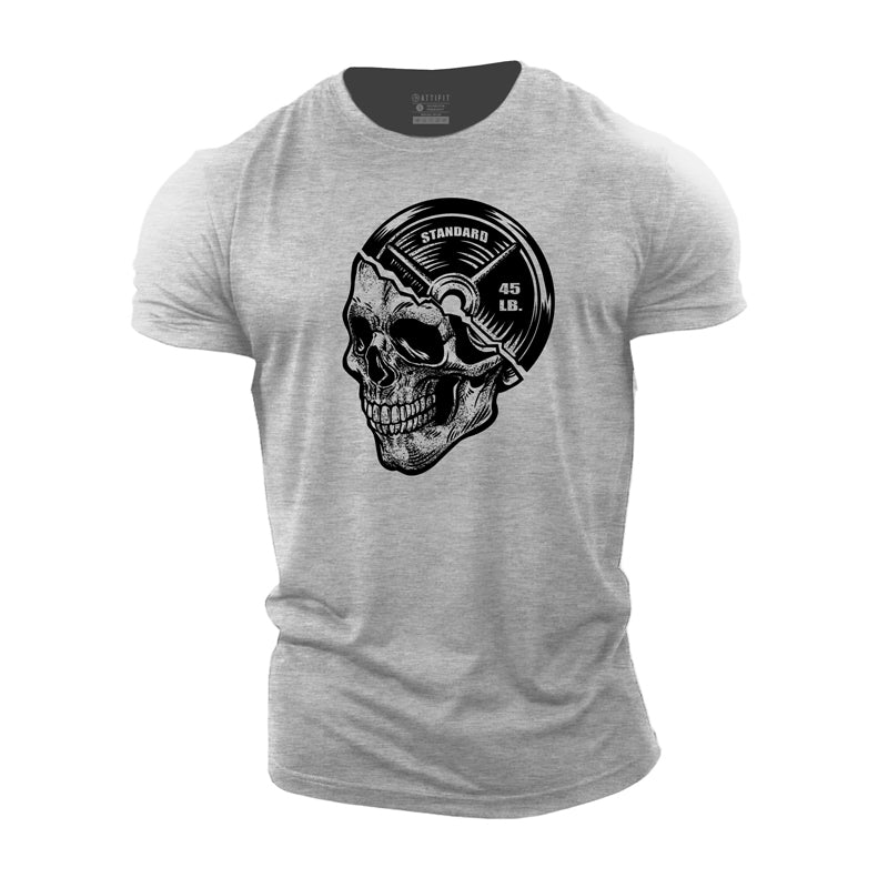 Dumbbell Skull Cotton T-Shirt