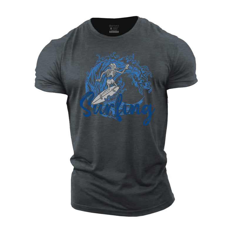 Cotton Surfing Graphic Men's T-shirts