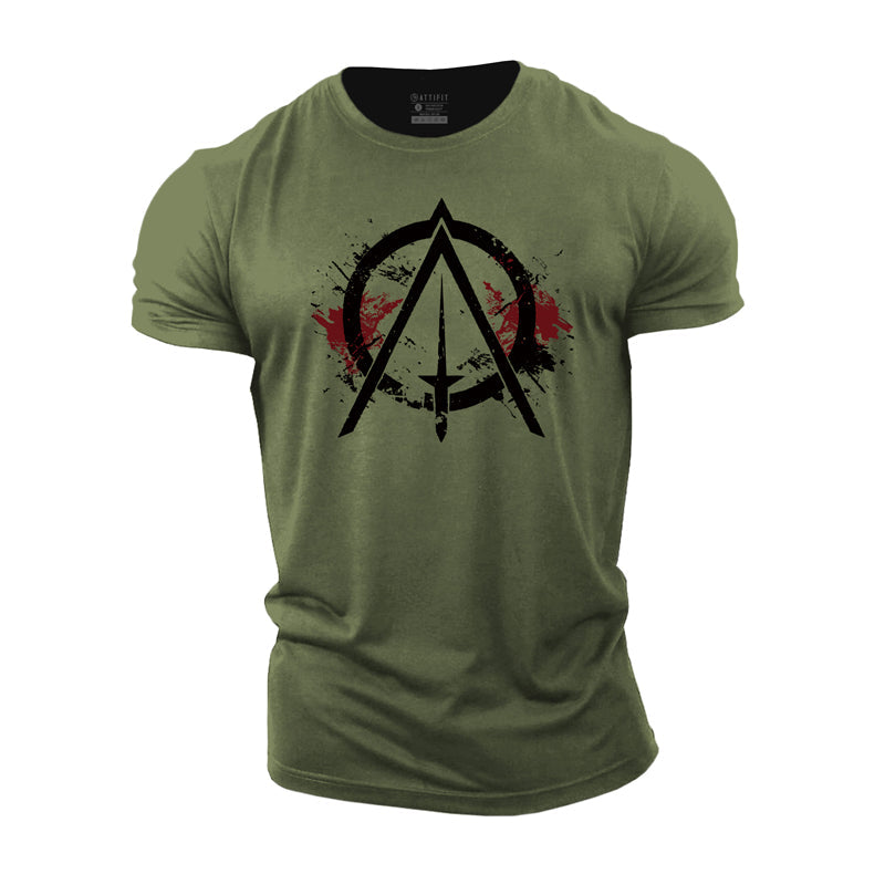 Cotton Spartan Shield Graphic Men's T-shirts