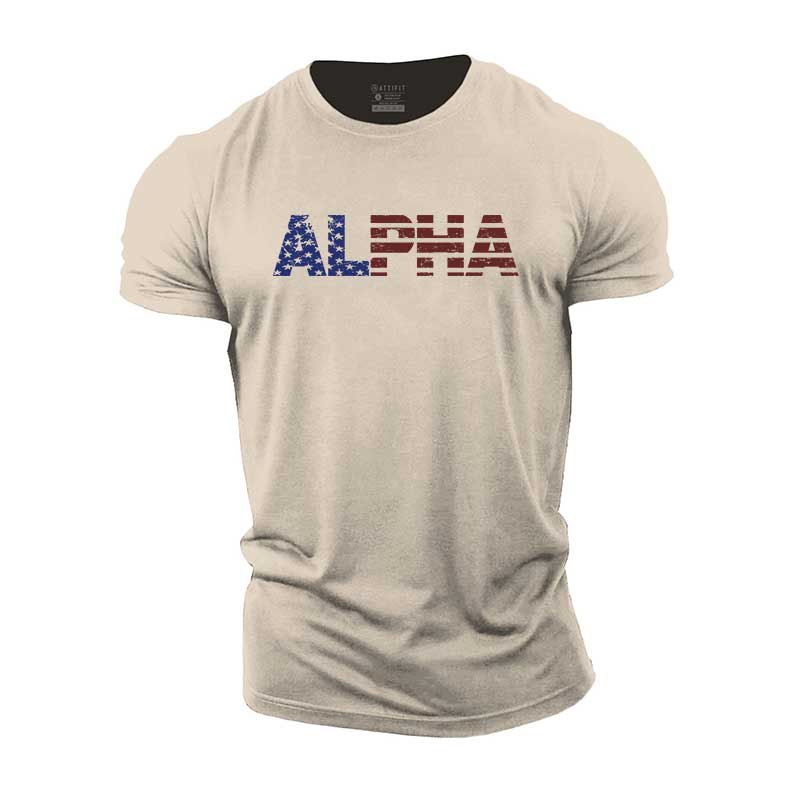 Cotton Alpha Graphic Pattern T-shirts