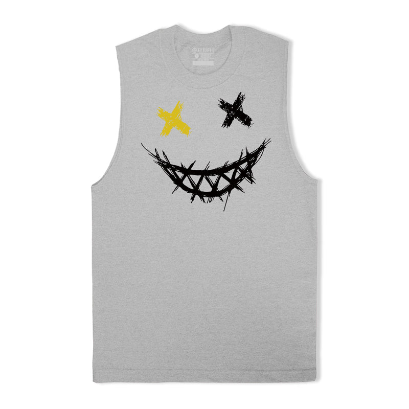 Cotton Evil Smiley Face Tank Top