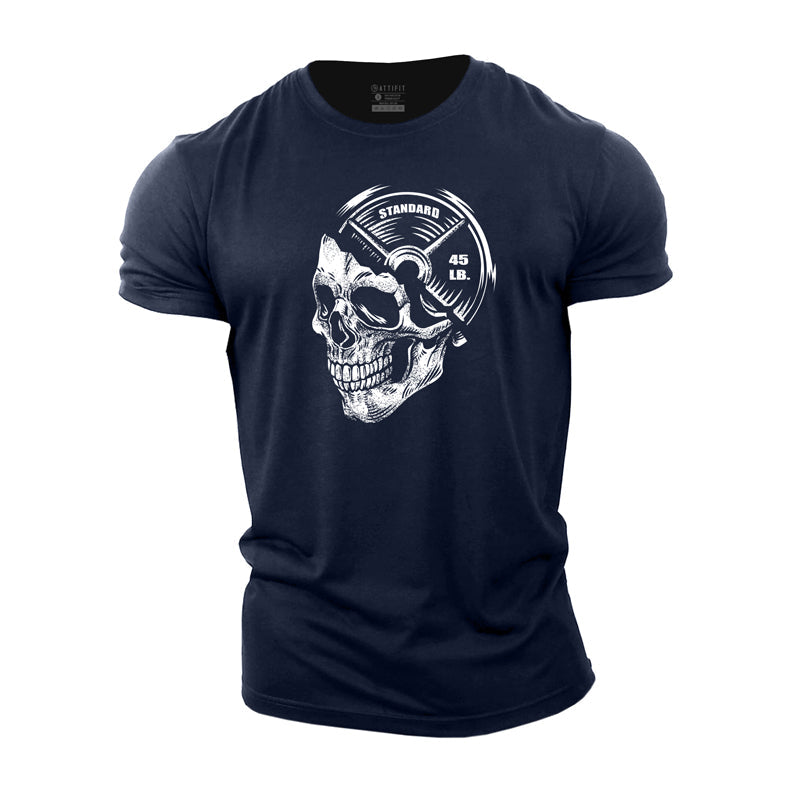 Dumbbell Skull Cotton T-Shirt