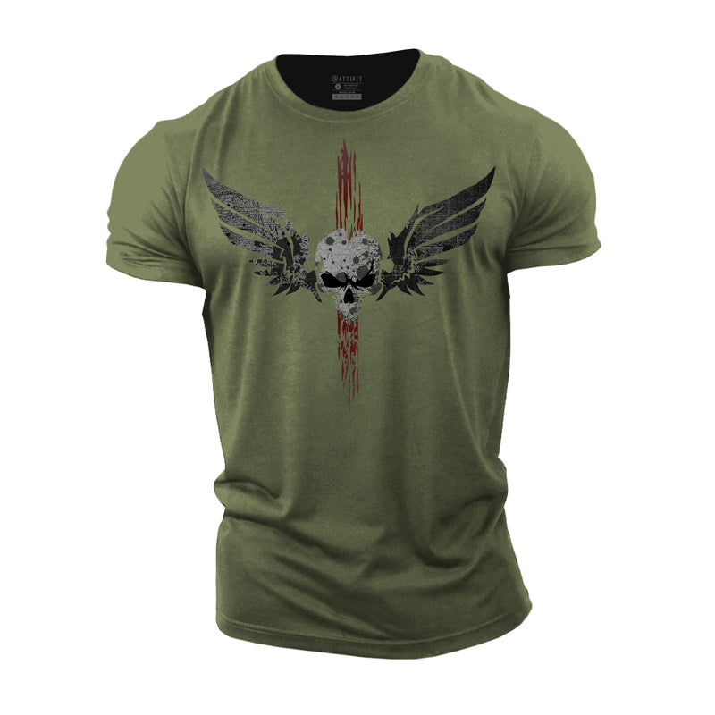 Skeleton Wings Cotton T-Shirt