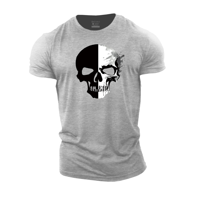 Cotton Skull Graphic Men's Fitness T-shirts