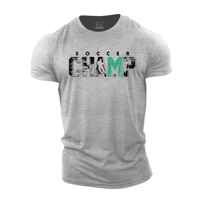 Cotton Soccer Champ Graphic Men's T-shirts