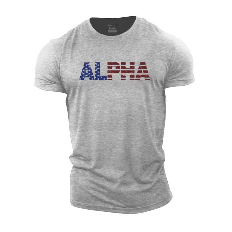 Cotton Alpha Graphic Pattern T-shirts