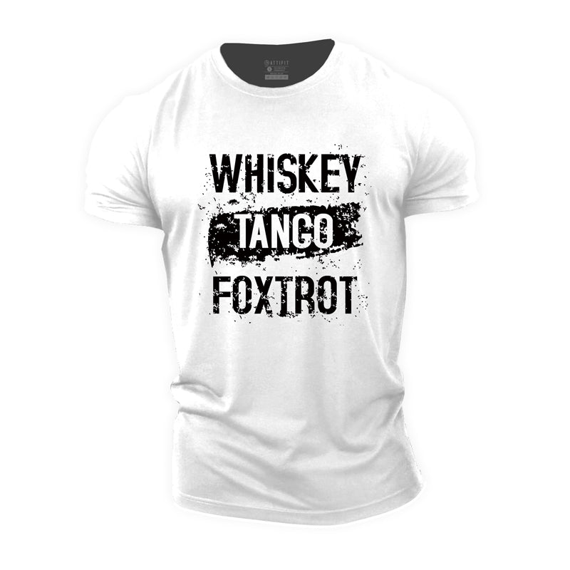 Cotton Whiskey Tango Foxtrot Graphic Fitness T-shirts