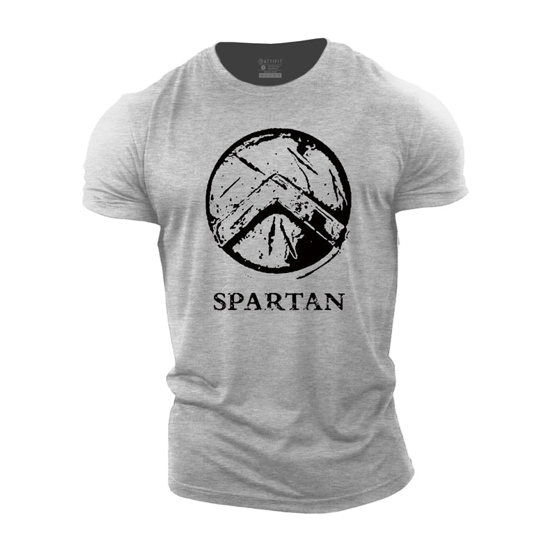 Cotton Spartan Shield Graphic Gym T-shirts