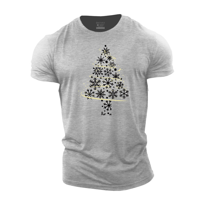 Cotton Snowflake Christmas Tree Men's T-shirts