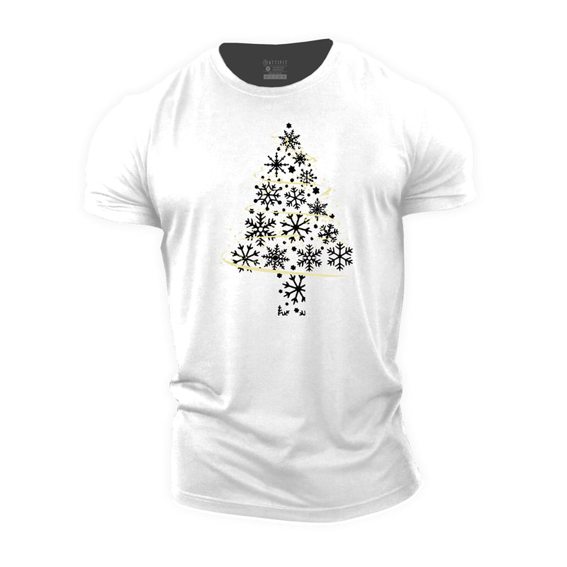 Cotton Snowflake Christmas Tree Men's T-shirts