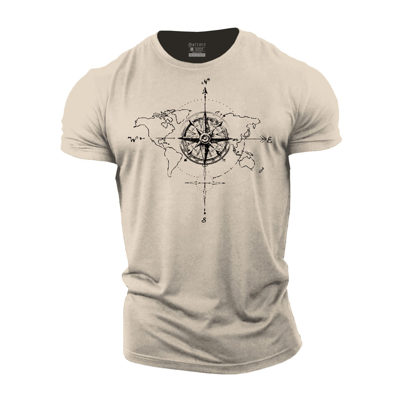 Cotton Compass Graphic Men's T-shirts