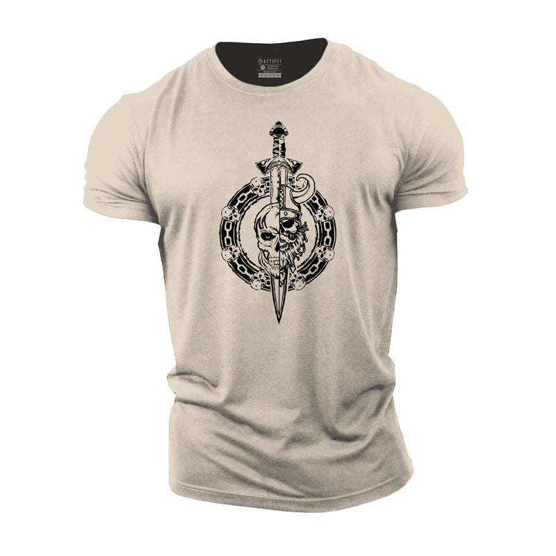 Cotton Viking Warrior Graphic Men's T-shirts