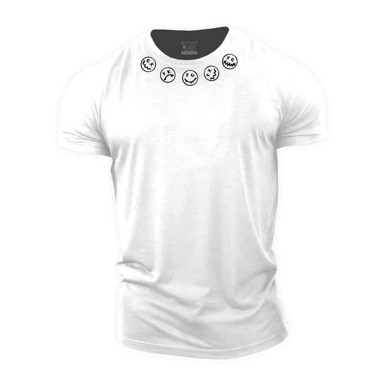 Cotton Smile Emoticon Graphic Men's T-shirts