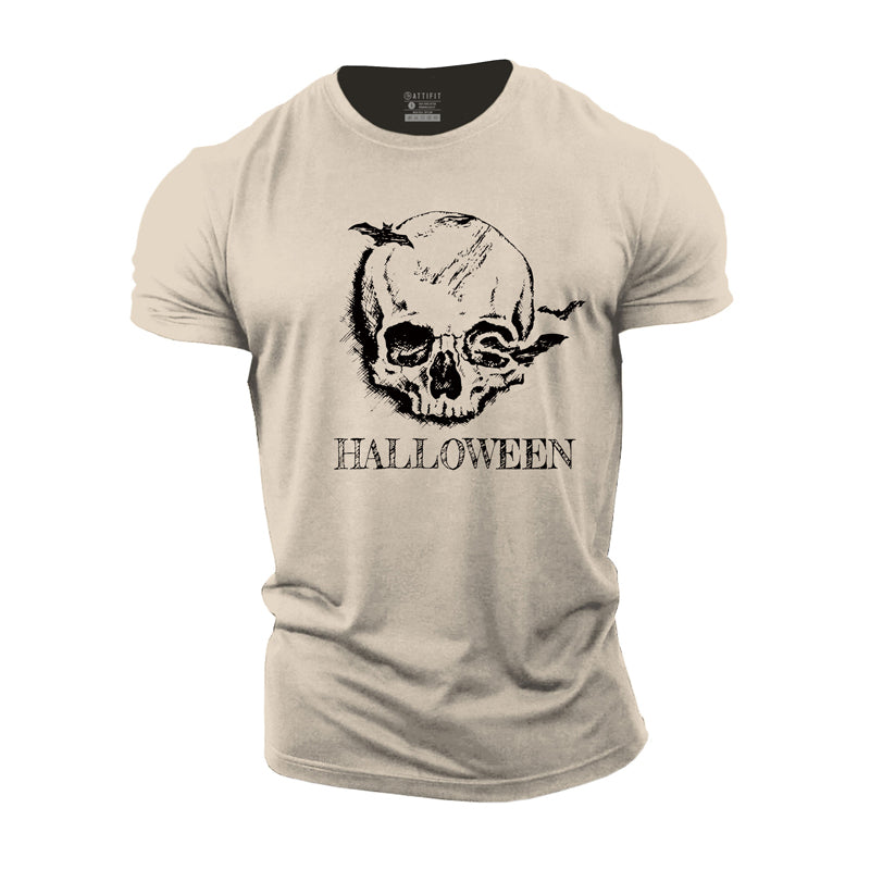 Halloween Skull Cotton T-Shirt