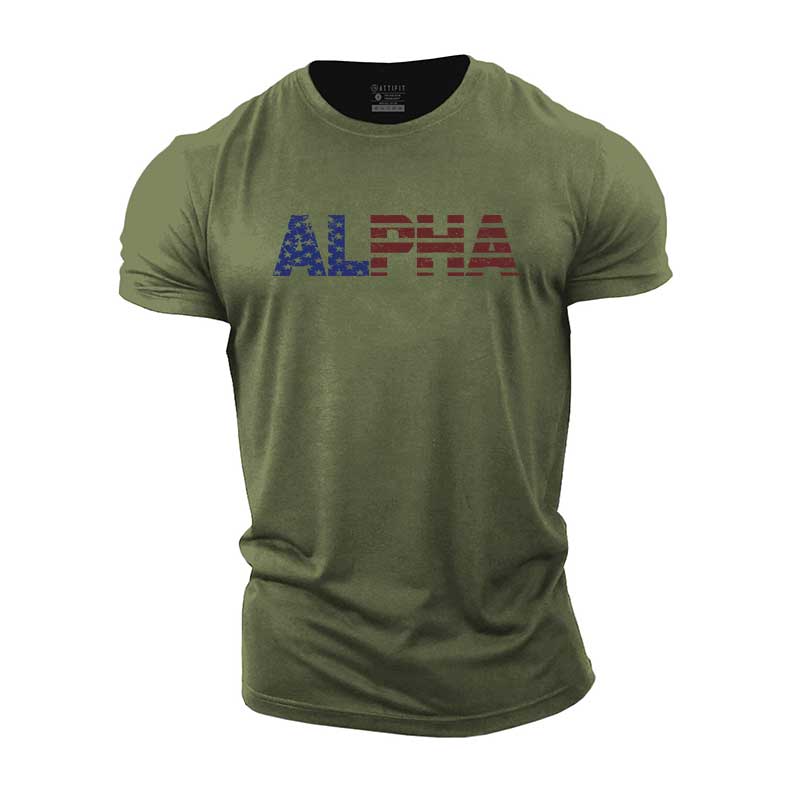 Cotton Alpha Graphic Pattern T-shirts