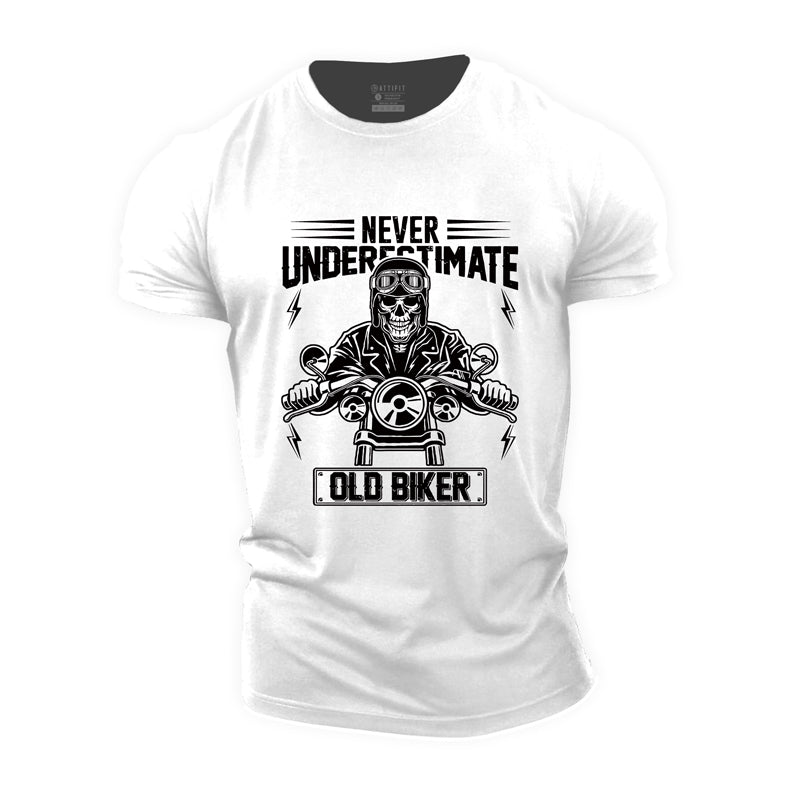 Cotton Old Biker Graphic Men's T-shirts