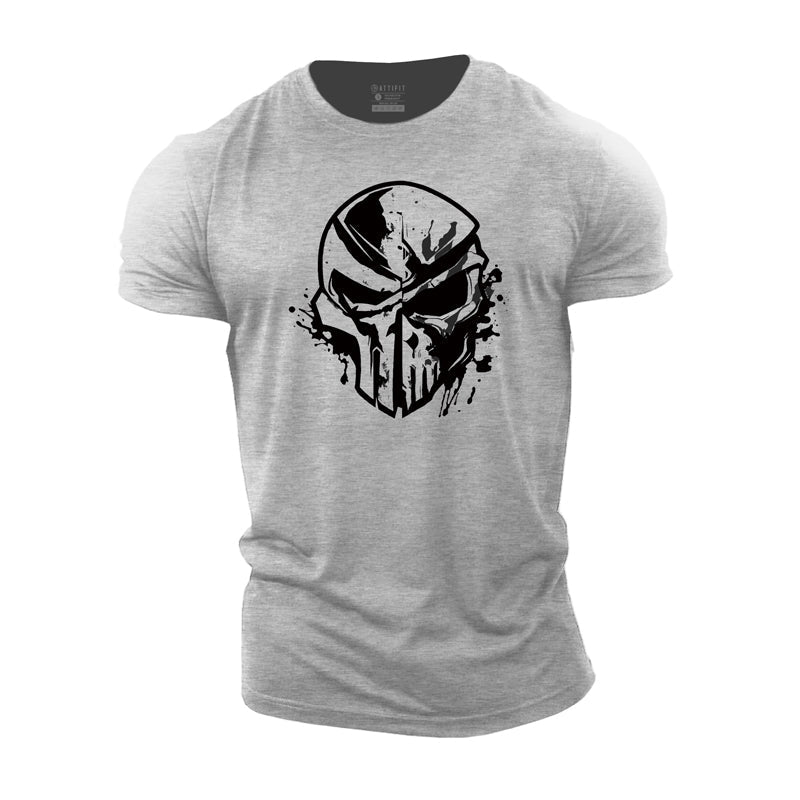 Cotton Skull Graphic Men's Fitness T-shirts