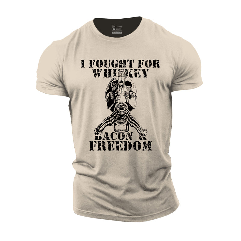 Cotton I Fought For Whiskey Graphic Men's T-shirts