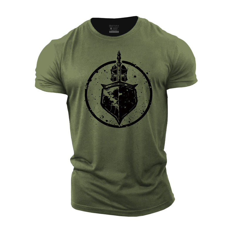 Cotton Guardian Shield Graphic Men's T-shirts